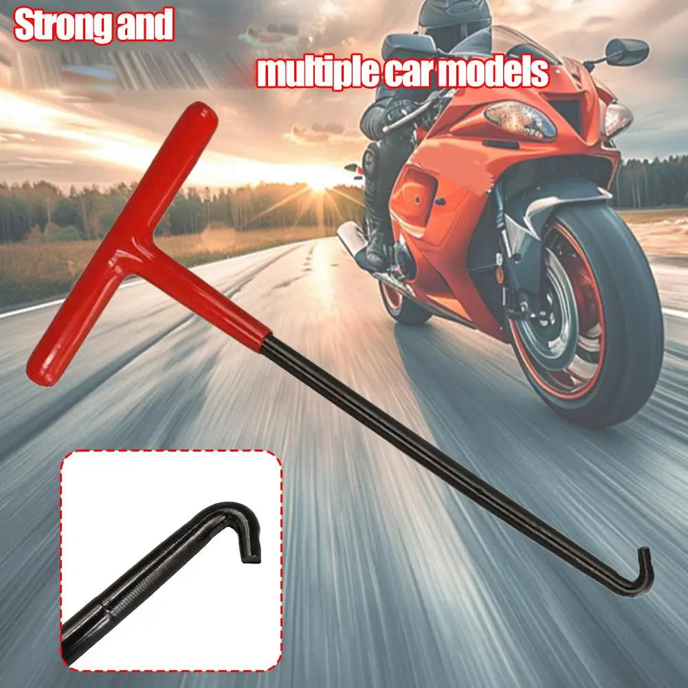 Professional Motorcycle Spring Hook Steel Tool for Exhaust Pipe Drum Brake Shoe Removal Long Handle Durable Thickened Pull Rod