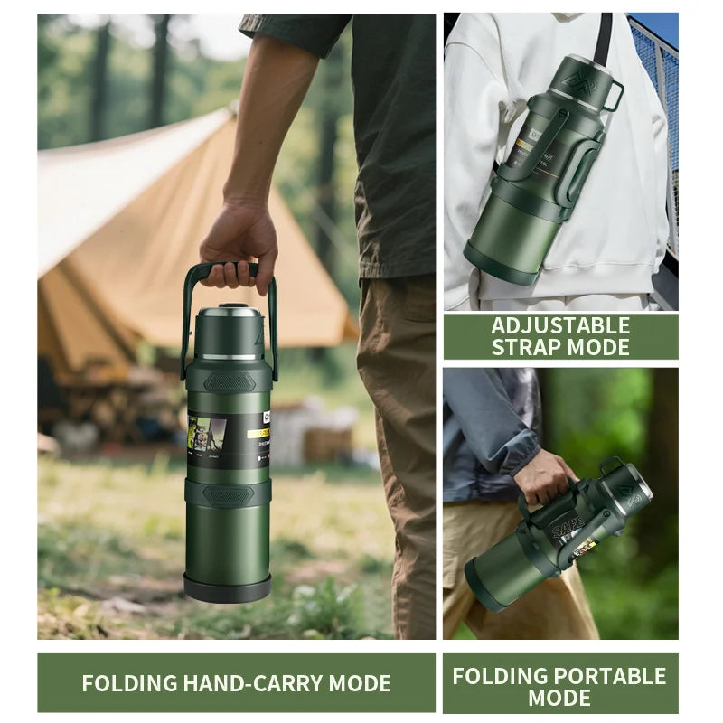 2.5L Super Large Stainless Steel Vacuum Thermos, Double Walled Insulated Flask for Hot & Cold Beverages, Travel & Camping Essent
