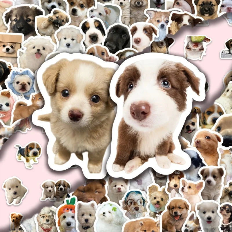 100pcs Realistic Puppy Sticker Cute Dog and Puppy Animal Stickers