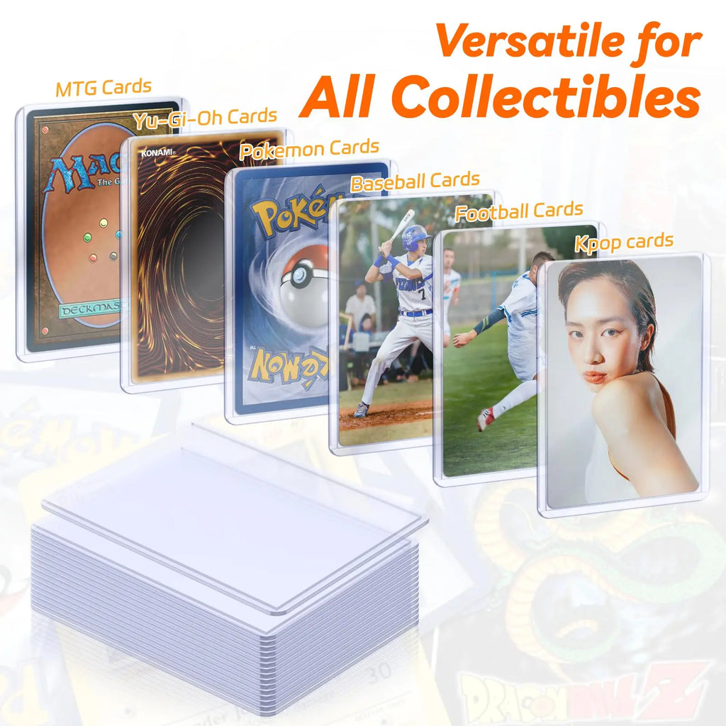 100-600pcs Card Sleeves Hard Soft Card Holder Covered With Protective Filmclear Trading Protectors For Pokmone Football Gamecard