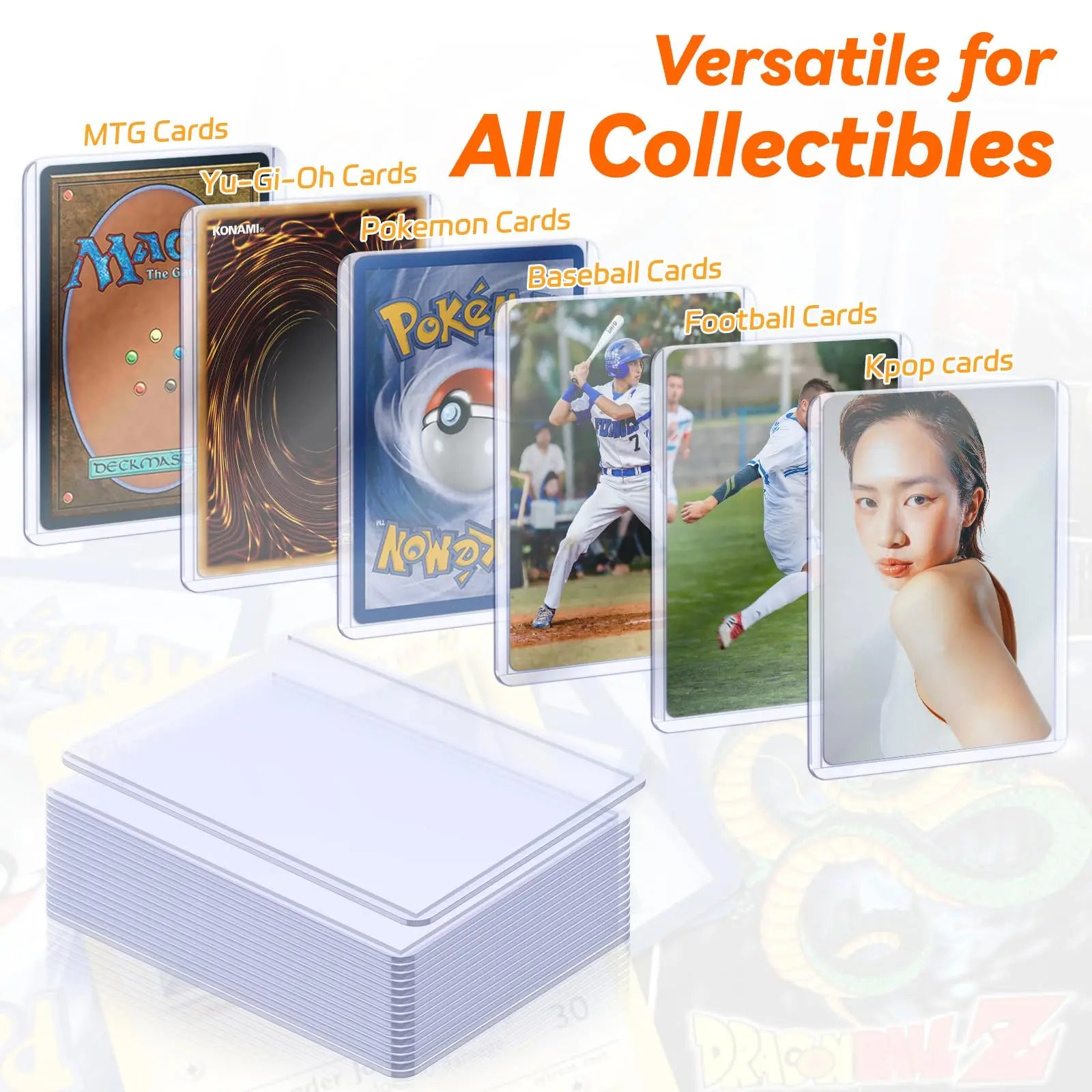 100-600pcs Card Sleeves Hard Soft Card Holder Covered With Protective Filmclear Trading Protectors For Pokmone Football Gamecard