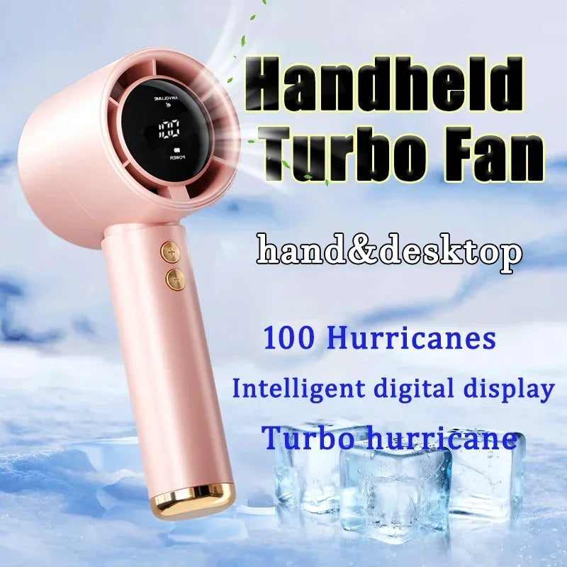 HOMEFISH Mini Handheld Fan USB Fast Charging Portable Air Calculating Fan Mute Highspeed Fan for Travel Outdoor Activities