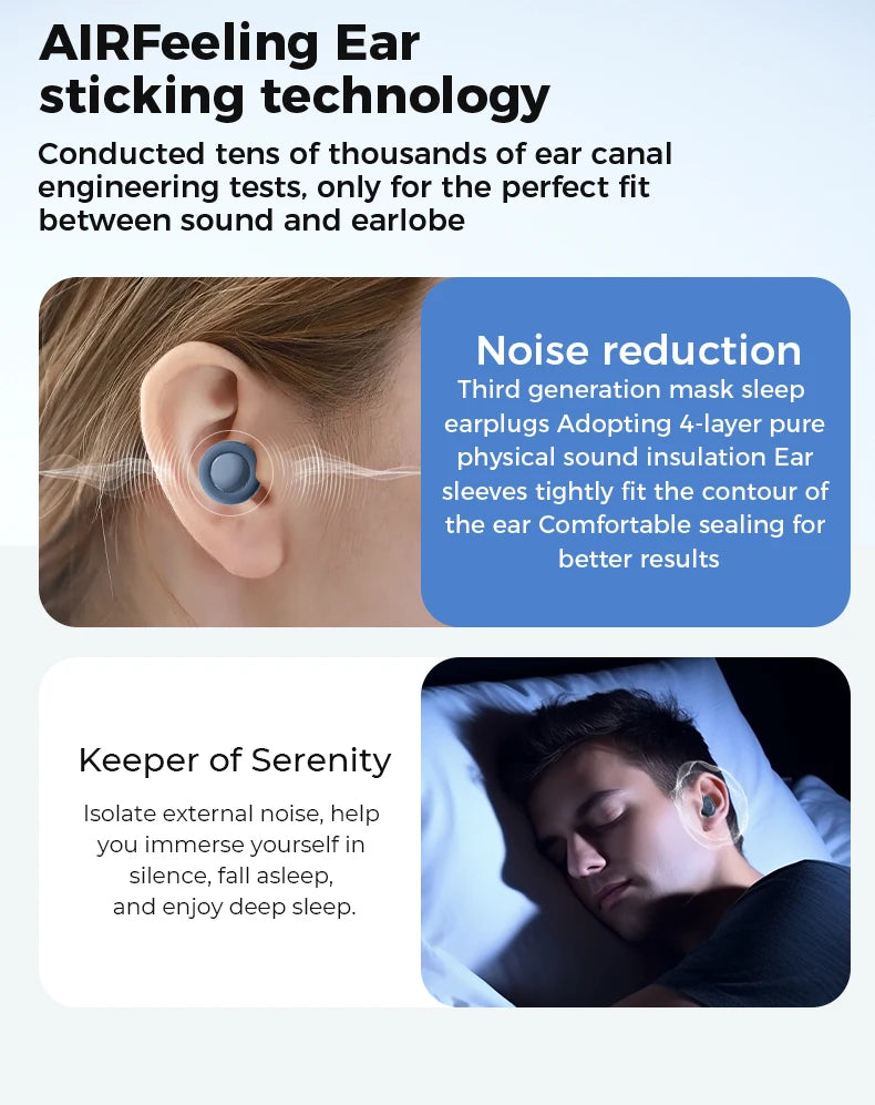 Quiet Ear Plugs for Sleeping Noise Reduction Super Soft Reusable Hearing Protection Anti noise earplugs for Concerts Travel Work