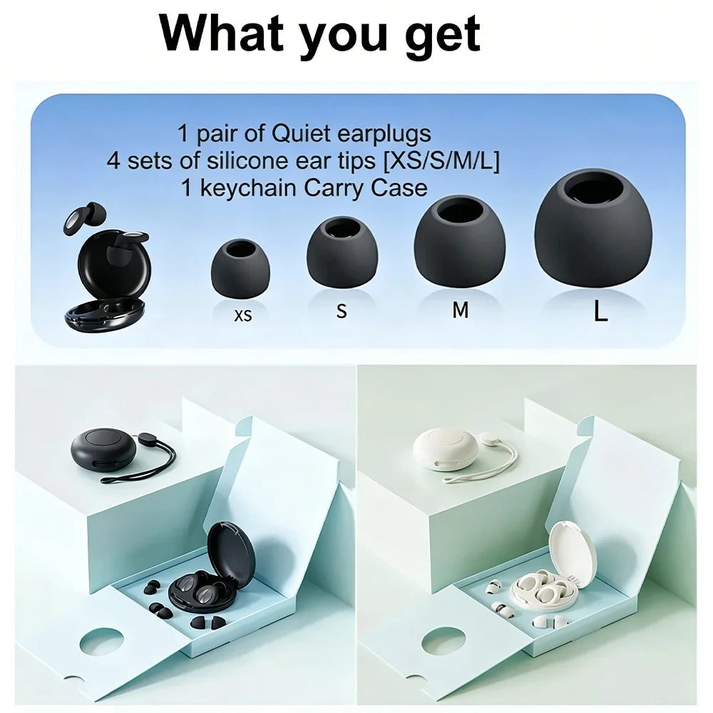 Quiet Ear Plugs for Sleeping Noise Reduction Super Soft Reusable Hearing Protection Anti noise earplugs for Concerts Travel Work