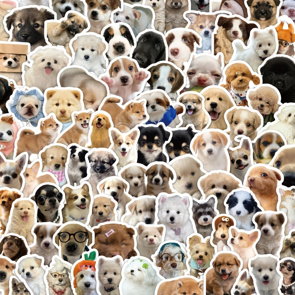 100pcs Realistic Puppy Sticker Cute Dog and Puppy Animal Stickers
