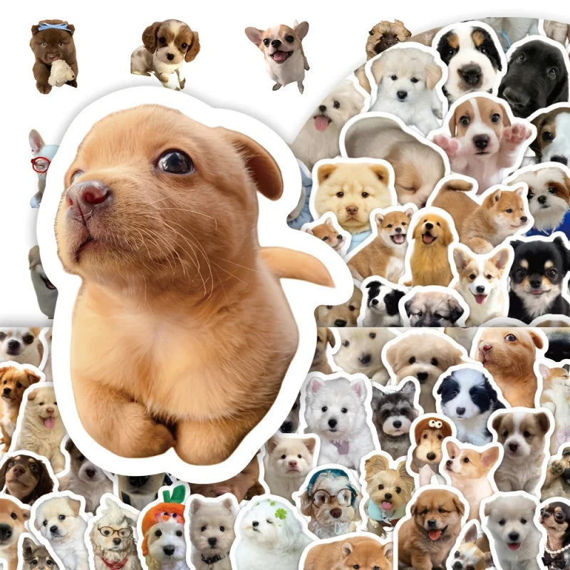 100pcs Realistic Puppy Sticker Cute Dog and Puppy Animal Stickers