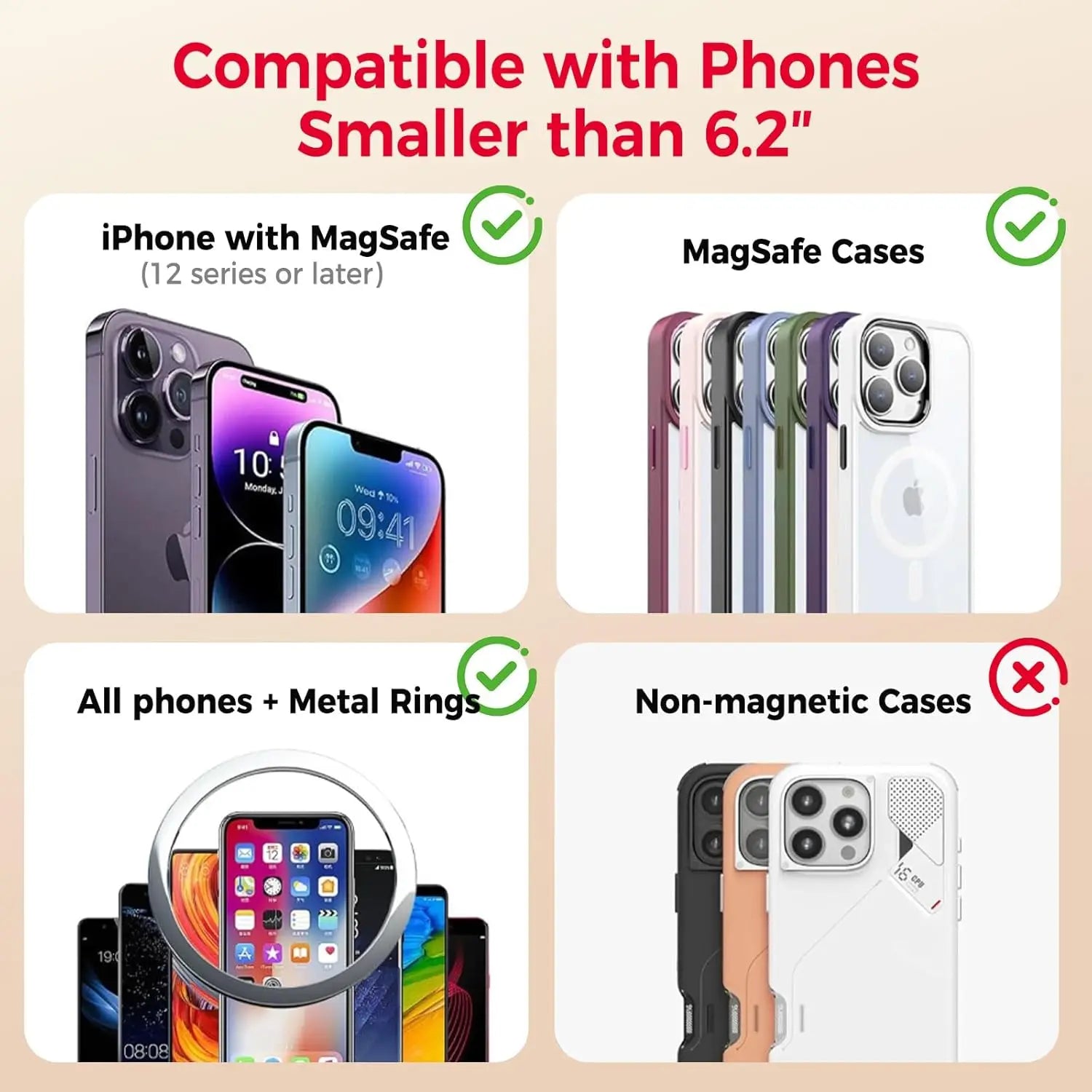 Upgraded 360° Vacuum Magnetic Car Phone Holder Ultra Strong Suction Magnetic Force Foldable Retractable Mount for Car/Dashboard