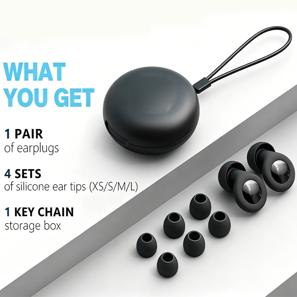 Quiet Ear Plugs for Sleeping Noise Reduction Super Soft Reusable Hearing Protection Anti noise earplugs for Concerts Travel Work