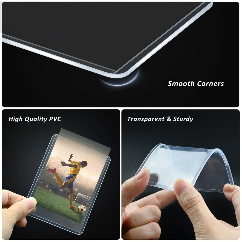100-600pcs Card Sleeves Hard Soft Card Holder Covered With Protective Filmclear Trading Protectors For Pokmone Football Gamecard