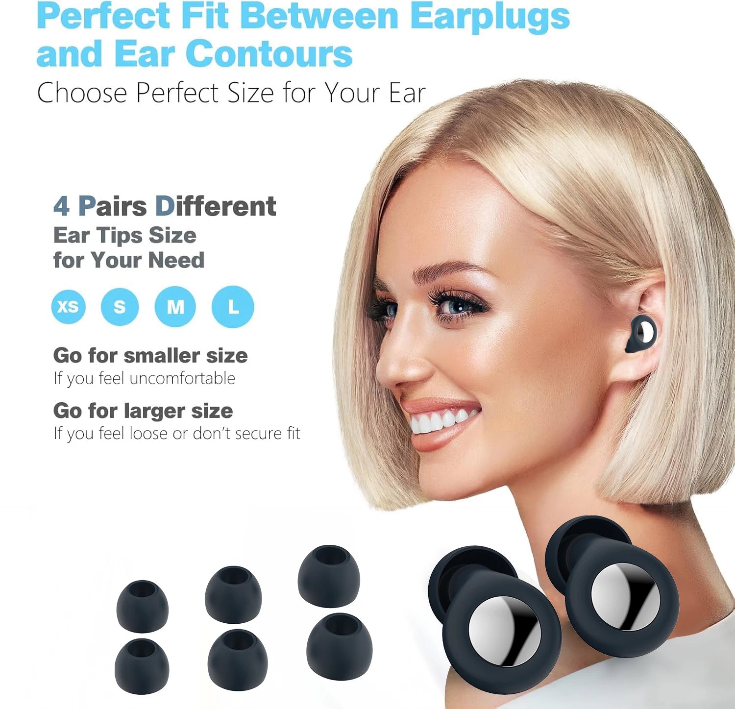 Quiet Ear Plugs for Sleeping Noise Reduction Super Soft Reusable Hearing Protection Anti noise earplugs for Concerts Travel Work