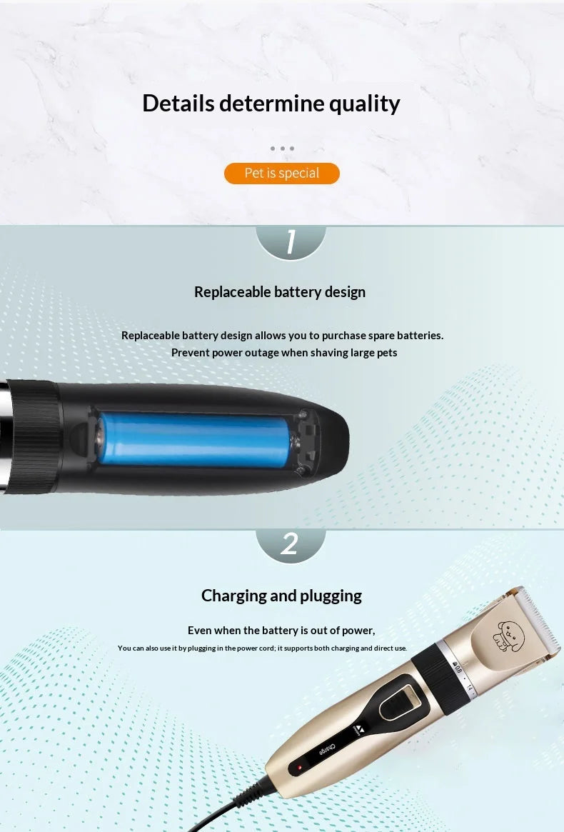 1500 MAh Electric Charge Hair Clipper Pet Trimmer for Dogs & Cats