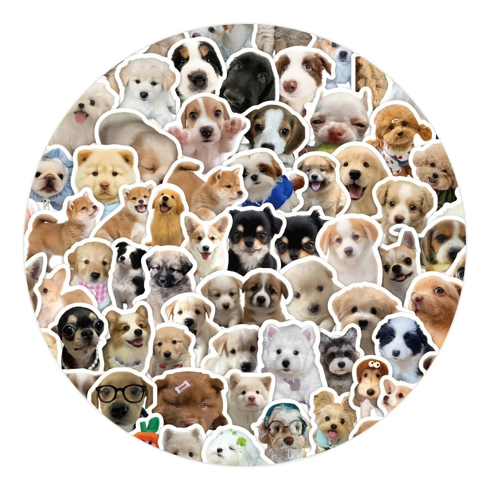 100pcs Realistic Puppy Sticker Cute Dog and Puppy Animal Stickers