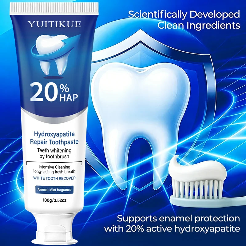 20% Hydroxyapatite Toothpaste for Deep Cleaning And Whitening Freshens Breath Gum Health Dental Plaque Removal