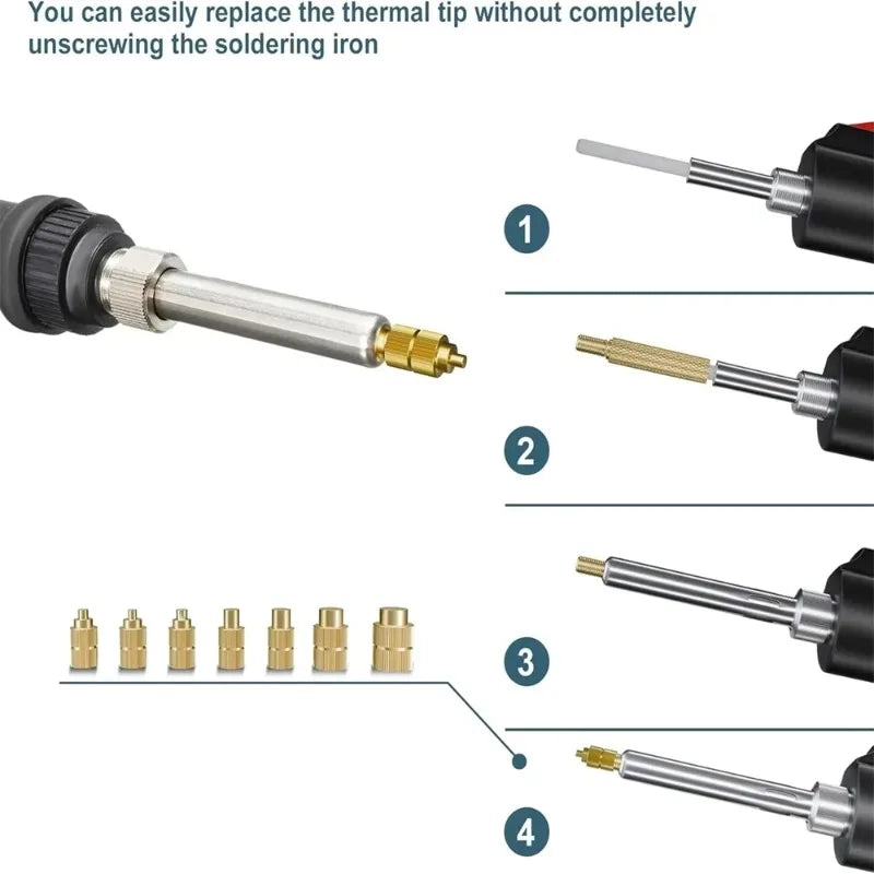 Heat Set Insert Soldering Iron Tip Head M2 M2.5 M3 M4 M5 M6 Hot Melt Insets Nut Brass Embedded Thread Insertion Kit For Plastic