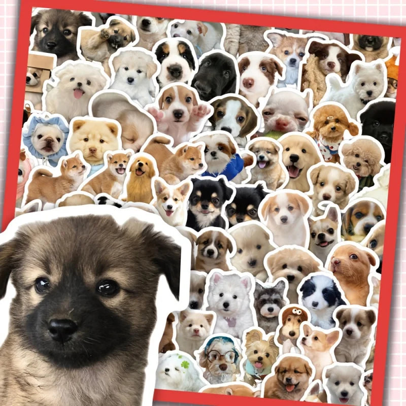 100pcs Realistic Puppy Sticker Cute Dog and Puppy Animal Stickers