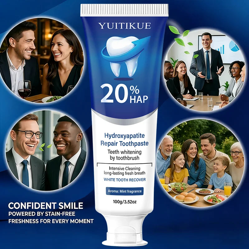20% Hydroxyapatite Toothpaste for Deep Cleaning And Whitening Freshens Breath Gum Health Dental Plaque Removal