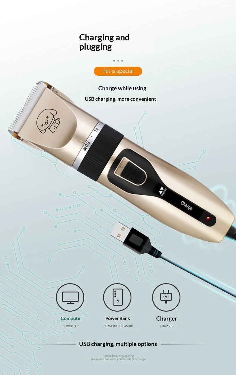 1500 MAh Electric Charge Hair Clipper Pet Trimmer for Dogs & Cats