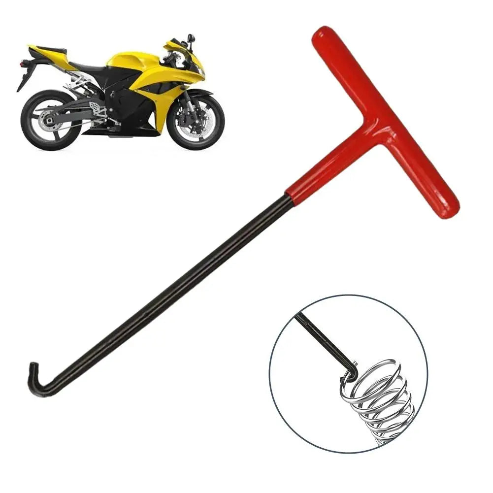 Professional Motorcycle Spring Hook Steel Tool for Exhaust Pipe Drum Brake Shoe Removal Long Handle Durable Thickened Pull Rod