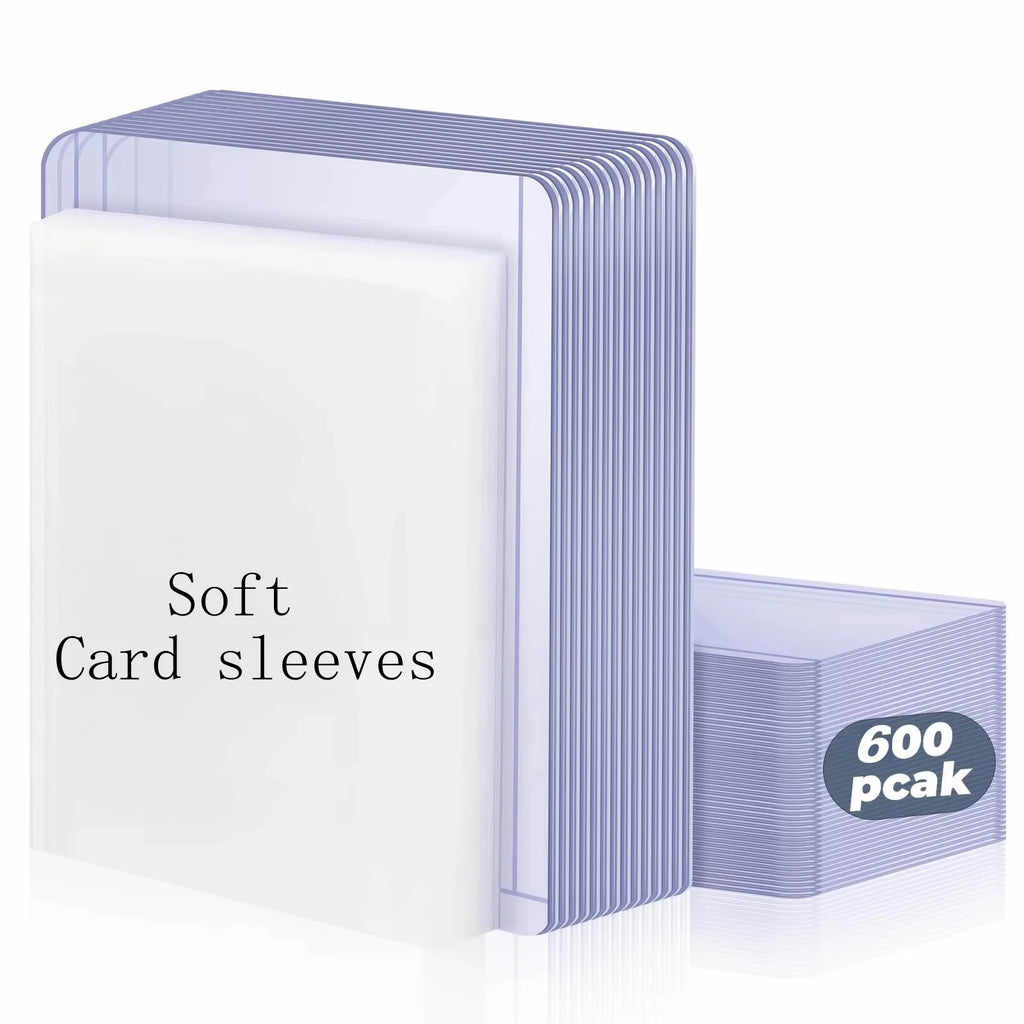100-600pcs Card Sleeves Hard Soft Card Holder Covered With Protective Filmclear Trading Protectors For Pokmone Football Gamecard