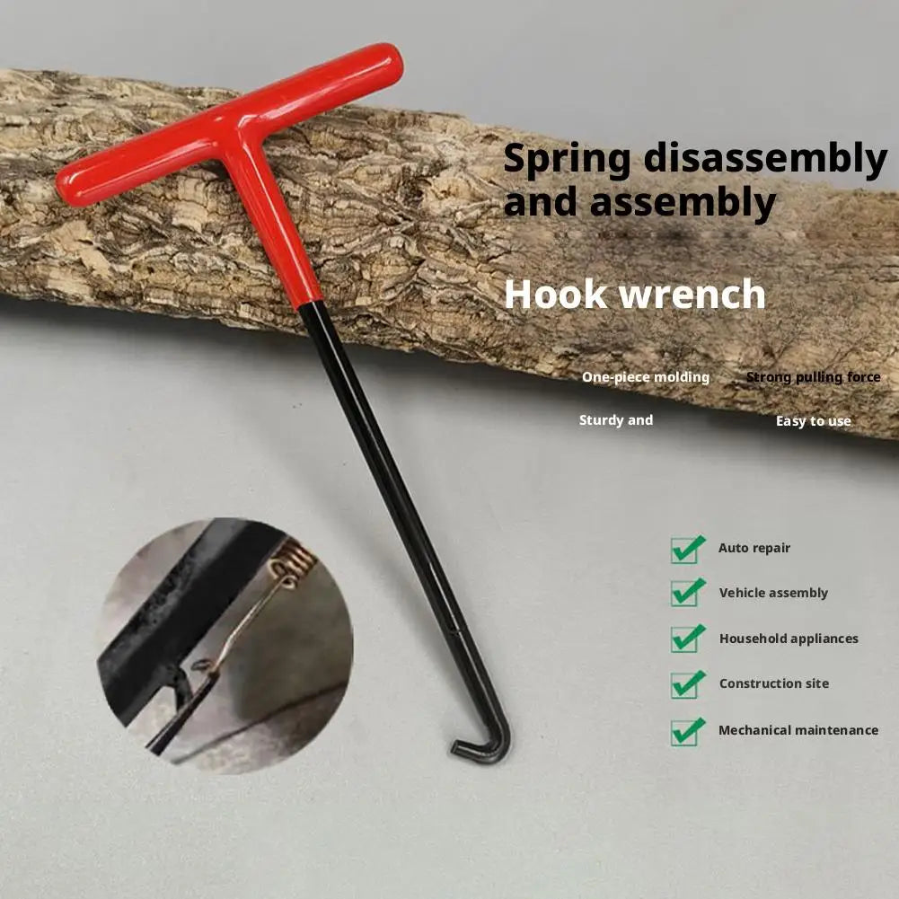 Professional Motorcycle Spring Hook Steel Tool for Exhaust Pipe Drum Brake Shoe Removal Long Handle Durable Thickened Pull Rod